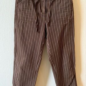 Jones New York Chocolate Striped Cropped Pants